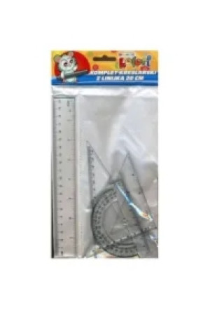 Komplet kreślarski z linijką 15 cm