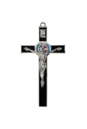 Krzyż czarny metalowy Benedykta 30cm