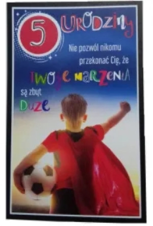 Kartka okolicznościowa Urodziny 5 chłopiec