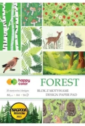 Happy Color Blok z motywami Forest 80g/m2 A4 16 ark