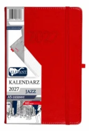 Kalendarz Jazz 2027 A5 dzienny czerwony