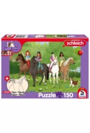 Puzzle 150 el. Schleich Klub jeździecki + figurka