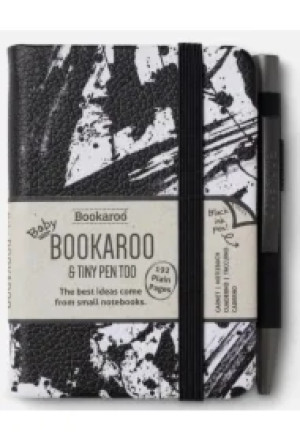 Bookaroo Notatnik A7 z długopisem - czarno-biały