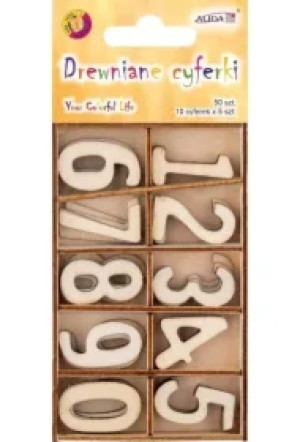 Cyferki drewniane 2,7cm 50 szt