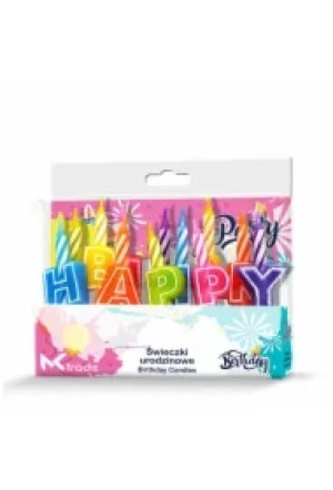 Świeczki urodzinowe z napisem Happy Birthday