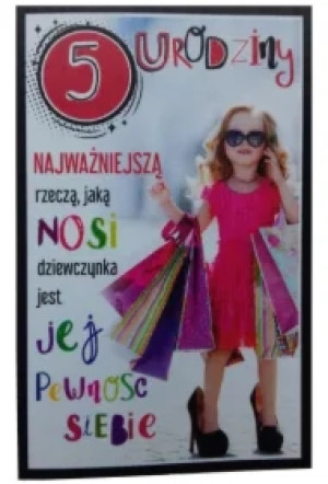 Kartka okolicznościowa Urodziny 5 dziewczynka