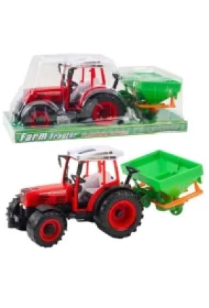 Traktor z siewnikiem czerwony 34cm