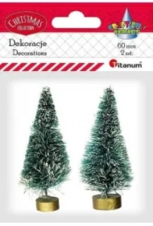 Drzewka plastikowe choinki z podstawką 2 szt