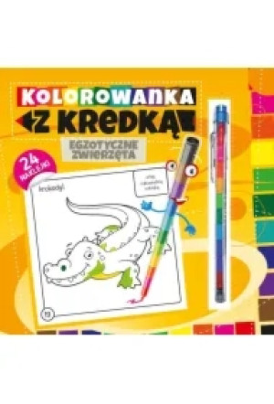Kolorowanka z kredką Egzotyczne zwierzęta