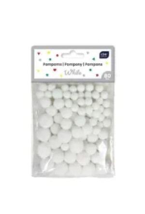 Pompony do dekoracji White