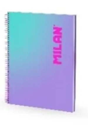 Zeszyt notes na spirali A4 MILAN w kratkę, 90 kartek, seria SUNSET liliowy