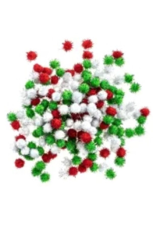 Pompony poliestrowe metalizowane 15mm
