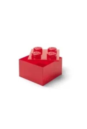 LEGO(R) pojemnik klocek czwórka transparentny czerw.