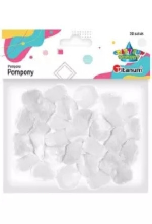 Pompony akrylowe biały