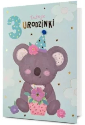 Karnet okazjonalny B6 z kopertą 3 Urodziny PAN DRAGON HM200-3128