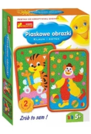 Piaskowe obrazki - Klaun i kotek