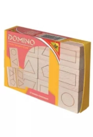 Domino drewniane. Figury geometryczne