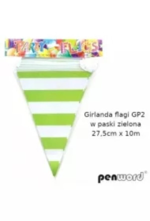 Girlanda flagi w paski zielona