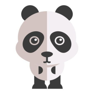 Naklejka kolorowa dla dzieci panda 142