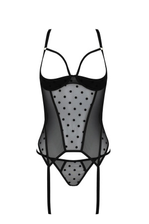 Top gorsetowy z pasami do pończoch - MARINA CORSET black