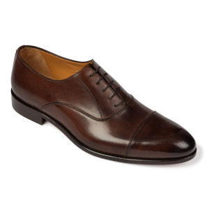 Eleganckie brązowe skórzane buty męskie typu Oxford VAN THORN 41,5