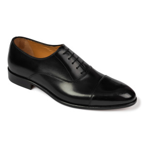 Eleganckie czarne skórzane buty męskie typu Oxford 41,5