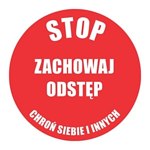Znak podłogowy ZACHOWAJ ODSTĘP