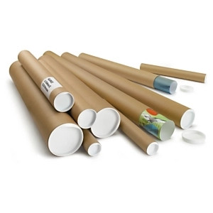 25 x Tuba kartonowa brązowa z zatyczkami 70x625mm, 25 szt.