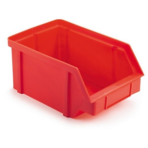 Pojemnik magazynowy plastikowy czerwony 314x202x148