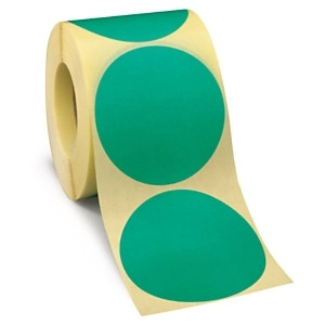 Zielone etykiety 70mm 500 szt na rolce