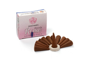 Kadzidełka SATYA Fresh Rose (róża) stożkowe - 12 szt.