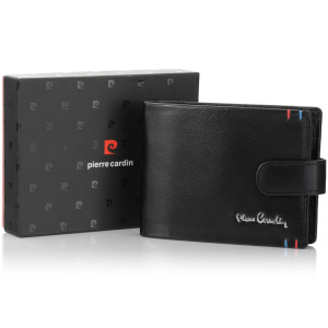 Zapinany portfel męski Pierre Cardin z przeszyciami YS606 8806A z RFID