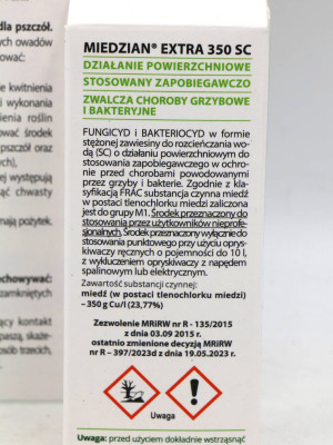 Miedzian Extra 350 SC do jabłoni, gruszy, wiśni i czereśni – parch jabłoni, zaraz ogniowa i rak bakteryjny – 15 ml Target