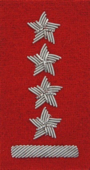 Stopień Wojska Polskiego haftowany bajorkiem do beretu szkarłatnego - kapitan