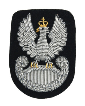 Orzełek Wojska Polskiego do beretu czarnego - haftowany bajorkiem