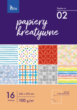 PAPIERY KREATYWNE, TETIS, ZEST. 2, 100g/m2, 16 ARK.