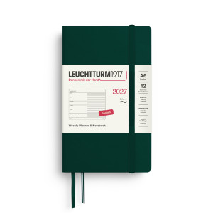 PLANER TYGODNIOWY Z NOTATNIKIEM LEUCHTTURM1917 W MIĘKKIEJ OPRAWIE POCKET (A6) 2027 FOREST GREEN