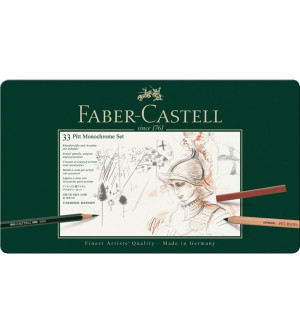 ZESTAW RYSUNKOWY PITT MONOCHROME FABER-CASTELL, 33 ELEMENTY