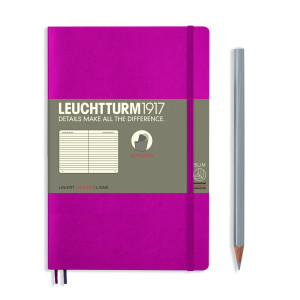 NOTATNIK LEUCHTTURM1917 PAPERBACK B6+, MIĘKKA OPRAWA, MALINOWY