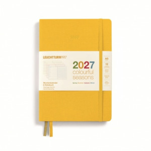 PLANER TYGODNIOWY Z NOTATNIKIEM W KROPKI LEUCHTTURM1917 MEDIUM (A5) 2027 EDYCJA COLOURFUL SEASONS SUMMER, PŁÓCIENNA OKŁADKA