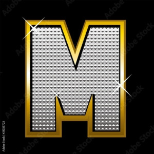 Obraz na płótnie canvas Bling bling czcionka type_letter m