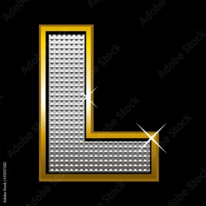 Obraz na płótnie canvas czteroczęściowy "tetraptyk" Bling bling czcionka type_letter l