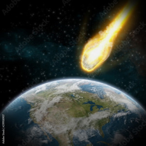 Tapeta ścienna Asteroida i ziemia: uderzenie meteorytu nad USA