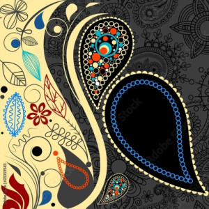 Tapeta ścienna Paisley tle kwiatów
