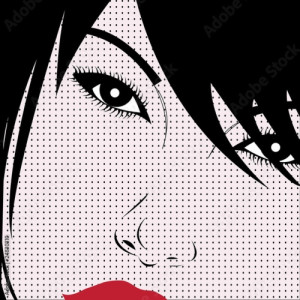 Obraz na płótnie canvas dwuczęściowy "dyptyk" Wektor dziewczyna w stylu pop-art