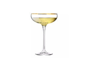 Płaskie kieliszki do szampana 240 ml / 6 szt. - Harmony Gold (B575) + Szklanki do wina 500 ml - Harmony GOLD (6376)