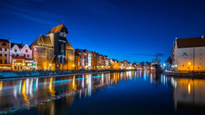 Gdańsk nocą - plakat Wymiar do wyboru: 50x40 cm