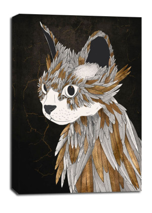 Feathered Cat - obraz na płótnie Wymiar do wyboru: 50x70 cm
