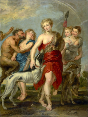Diana and Her Nymphs on the Hunt, Rubens - plakat Wymiar do wyboru: 30x40 cm