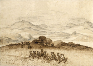 Landscape in Latium with Farm Laborers, Claude Lorrain - plakat Wymiar do wyboru: 29,7x21 cm